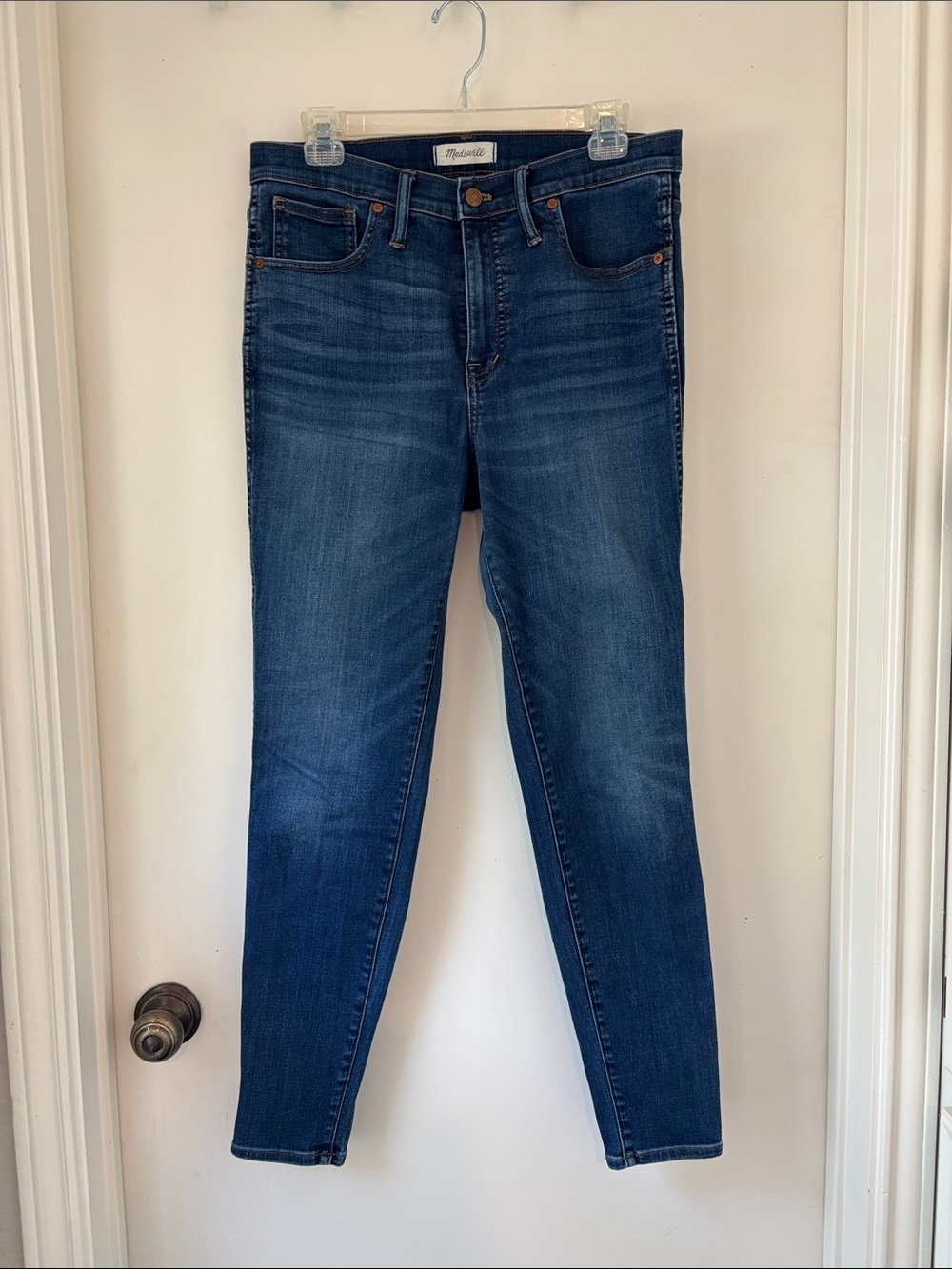Madewell 10” High-Rise Skinny Jeans in Dark Blue
